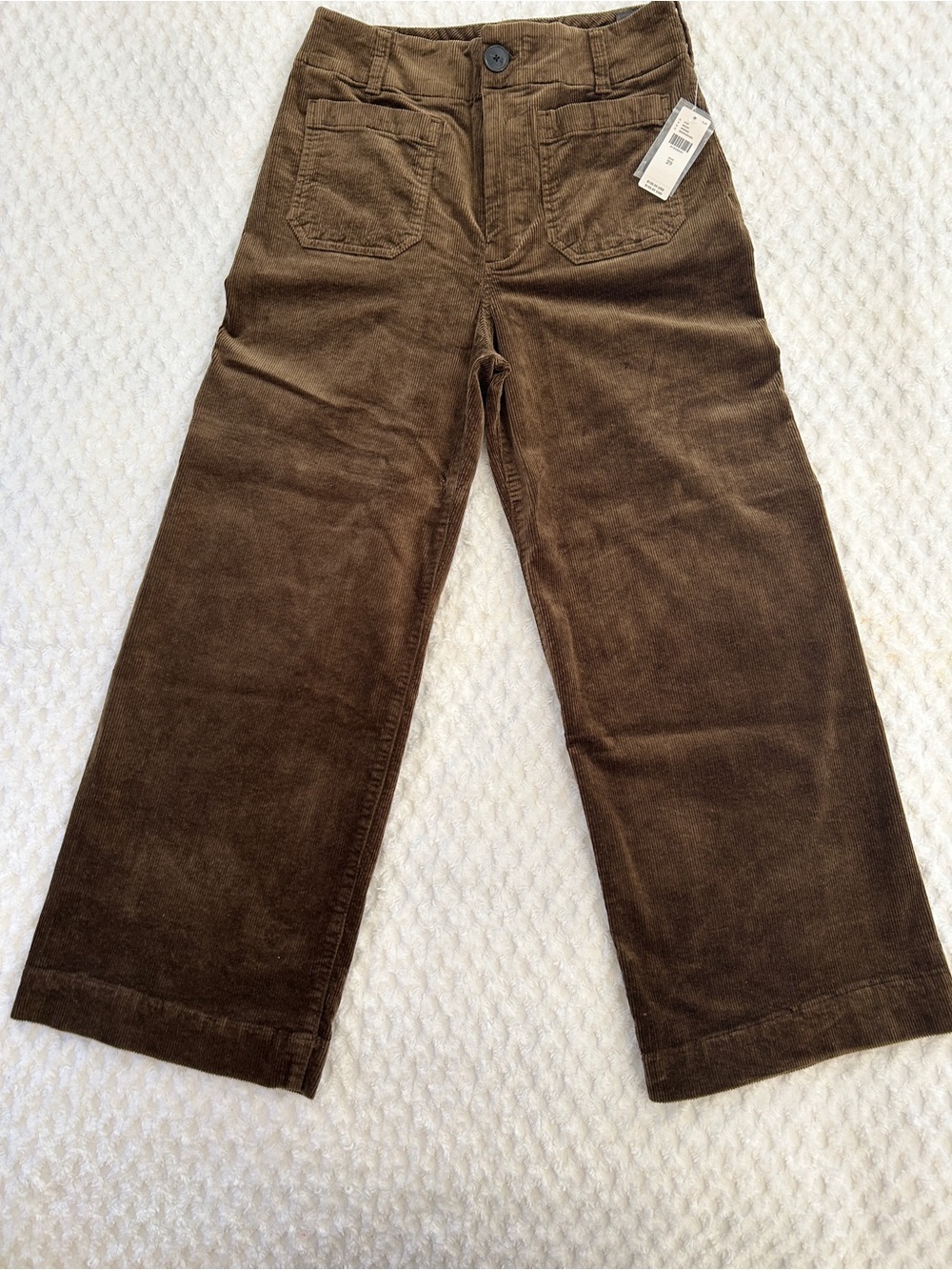 Anthropologie Maeve Colette Corduroy Wide-Leg Cropped, Color: Moss, Size 29